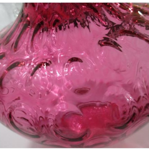 Fenton Cranberry Vase Coin Dot Vintage #E25 - Picture 4 of 7